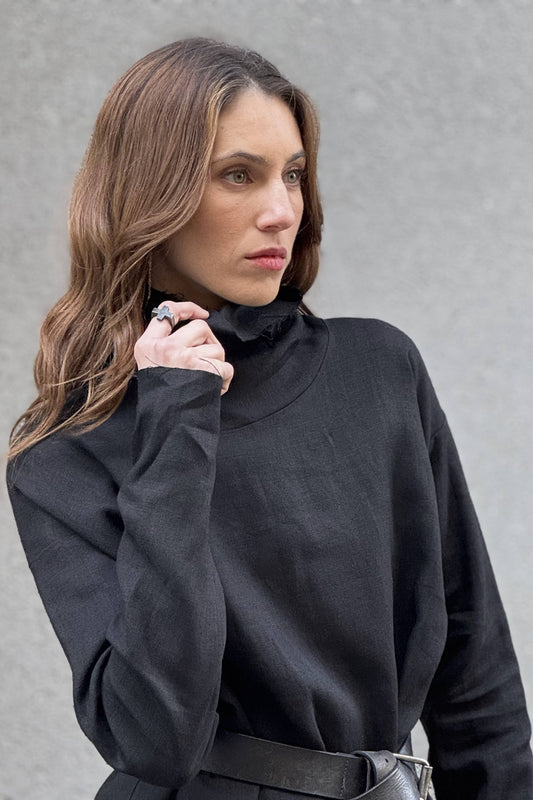 חולצת פרנזים שחורה