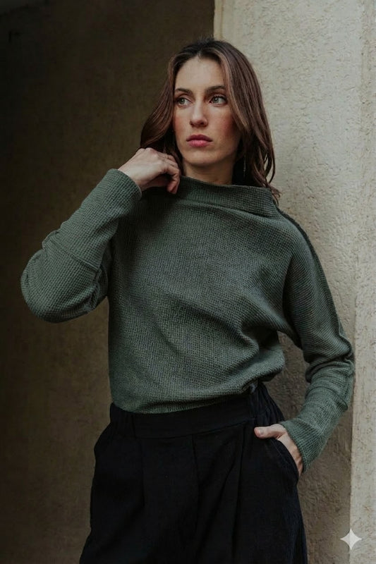 חולצת גולף וופל ירוק