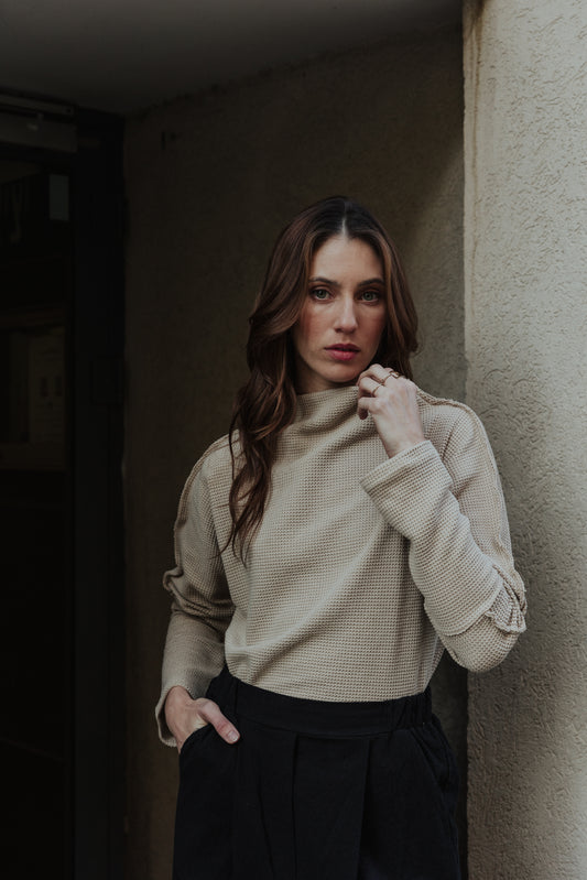 חולצת וופל גולף אבן