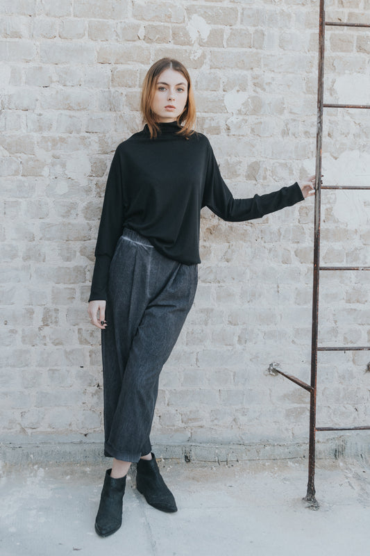 מכנסיי גולה אפור ווש