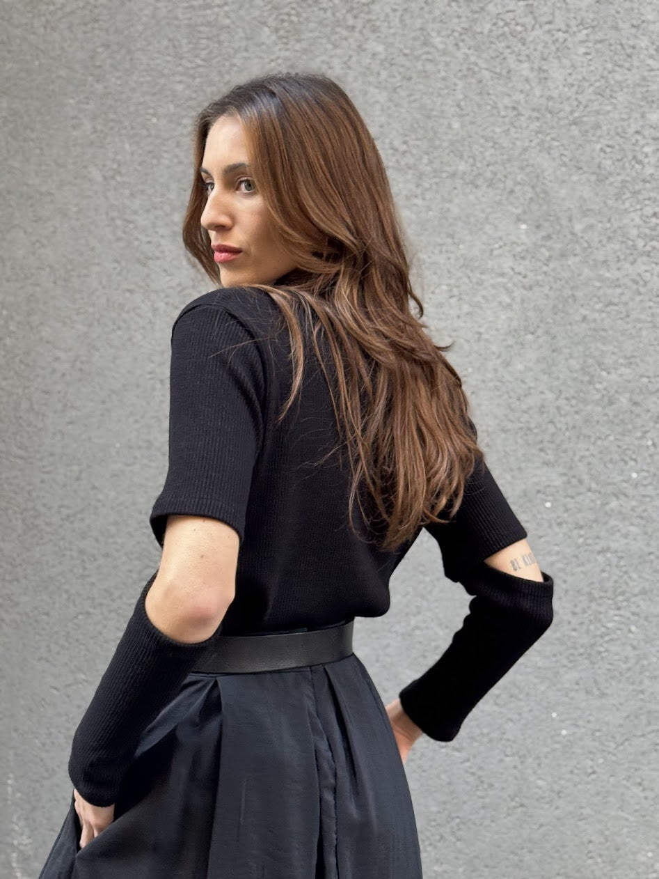 חולצת גולף שרוול מחולק