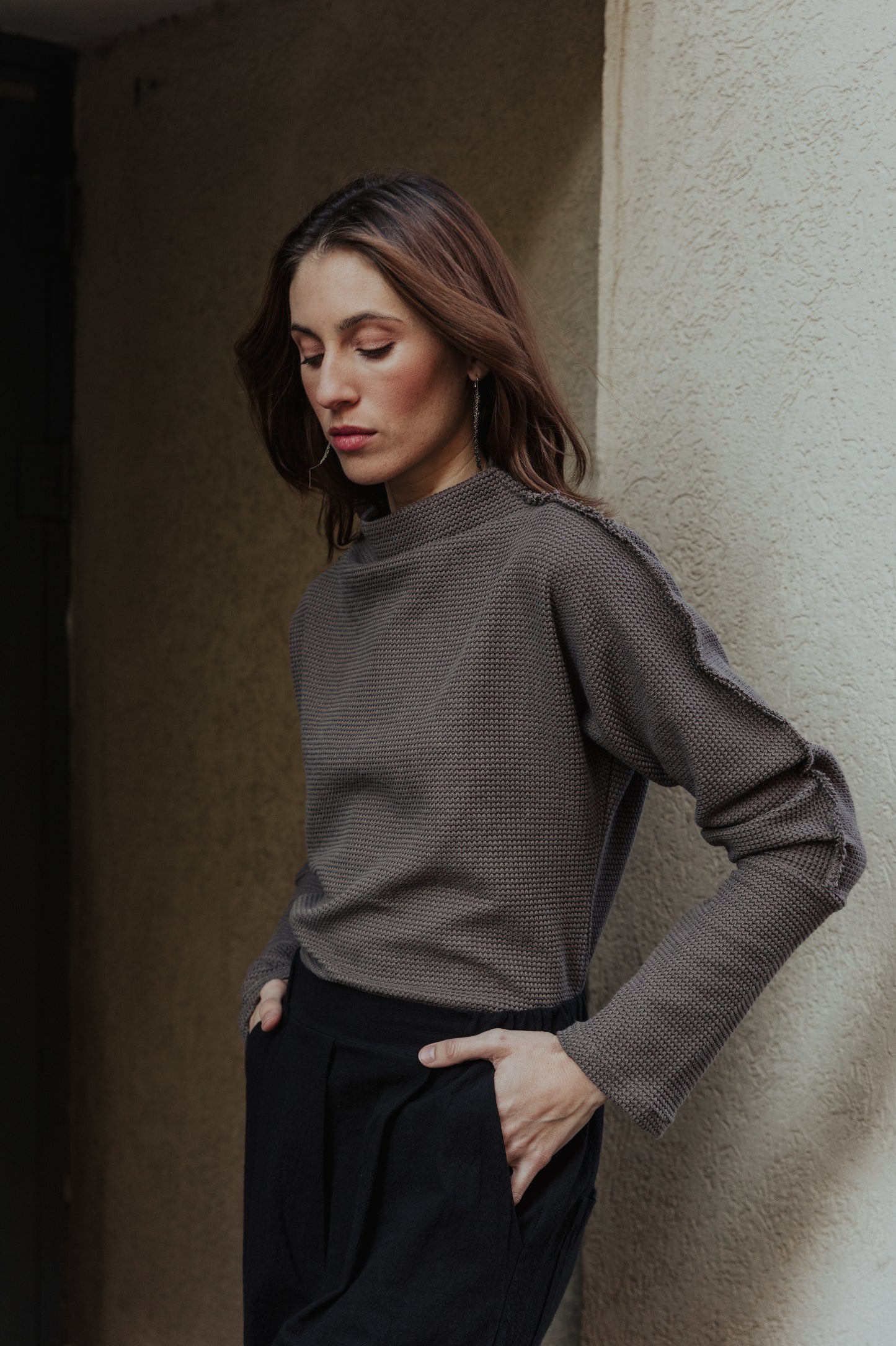 חולצת וופל גולף אפור