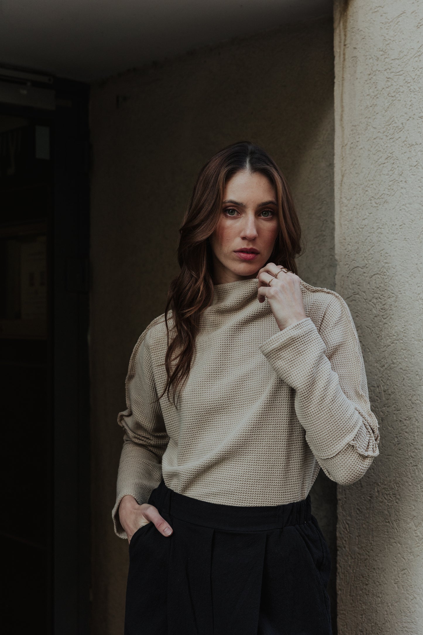 חולצת וופל גולף אבן