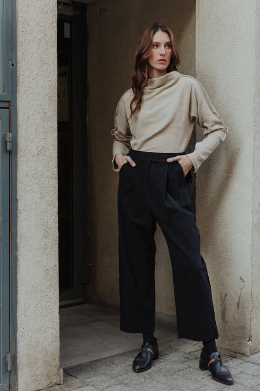 חולצת גולף וופל גוון אבן