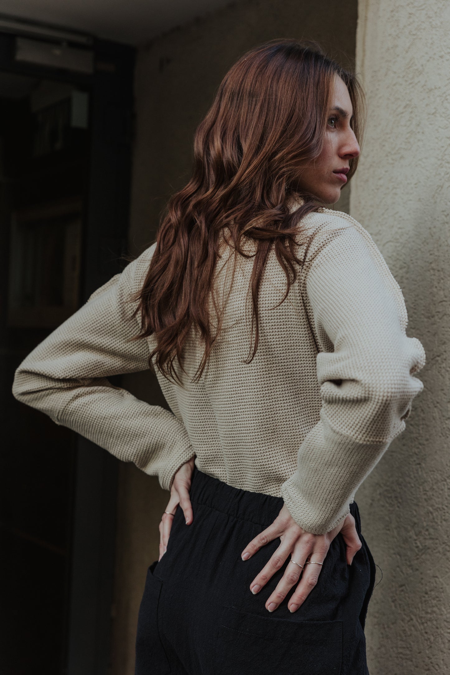 חולצת וופל גולף אבן