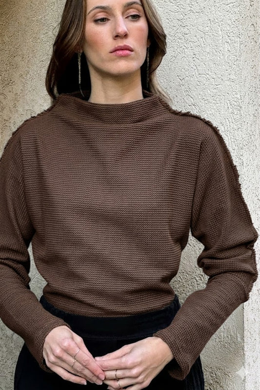 חולצת גולף וופל חומה