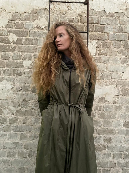 Long oversize Raincoat -Green