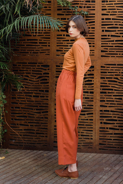 Gold Wide Fit Trousers -Orange