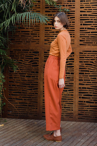 Gold Wide Fit Trousers -Orange