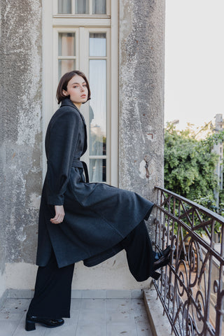 Ceaser Long Wool Coat - Gray