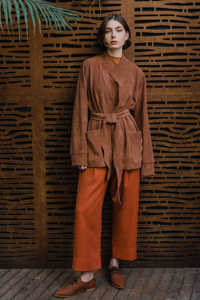 Gold Wide Fit Trousers -Orange
