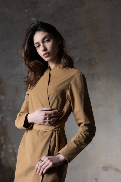 Koto -  Wrapped Coat Dress - Camel