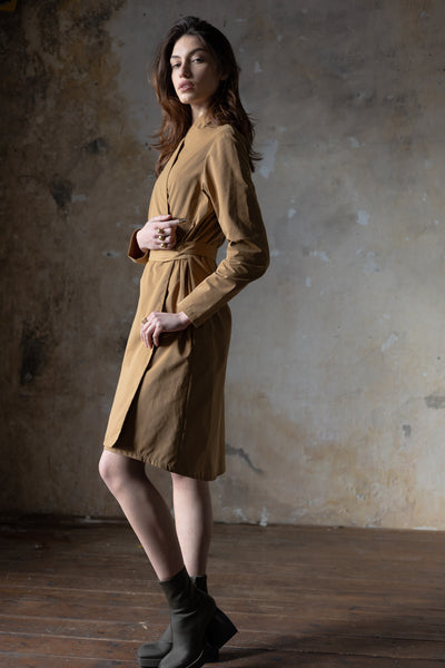 Koto -  Wrapped Coat Dress - Camel