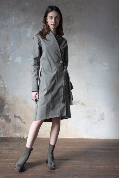 Koto -  Wrapped Coat Dress - olive