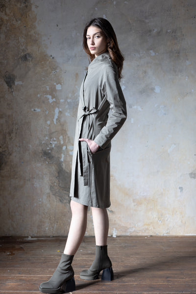 Koto -  Wrapped Coat Dress - olive