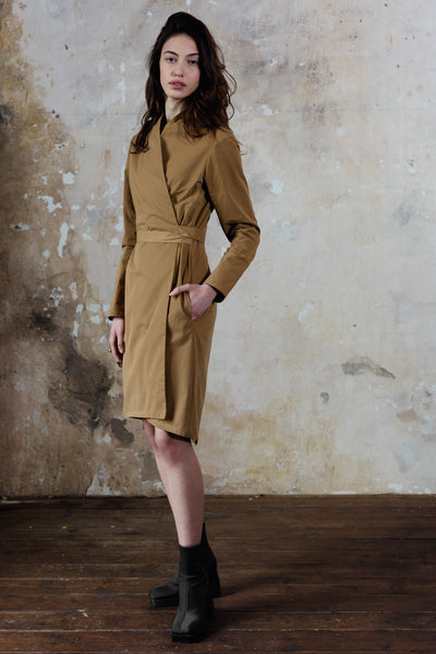 Koto -  Wrapped Coat Dress - Camel