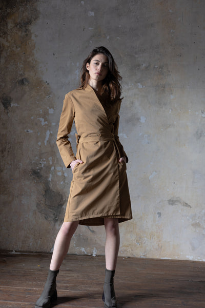 Koto -  Wrapped Coat Dress - Camel