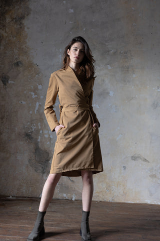 Koto -  Wrapped Coat Dress - Camel