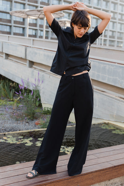Diagonal Blouse - Black
