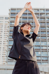 Diagonal Blouse - Black