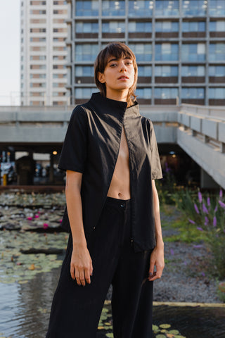 Diagonal Blouse - Black