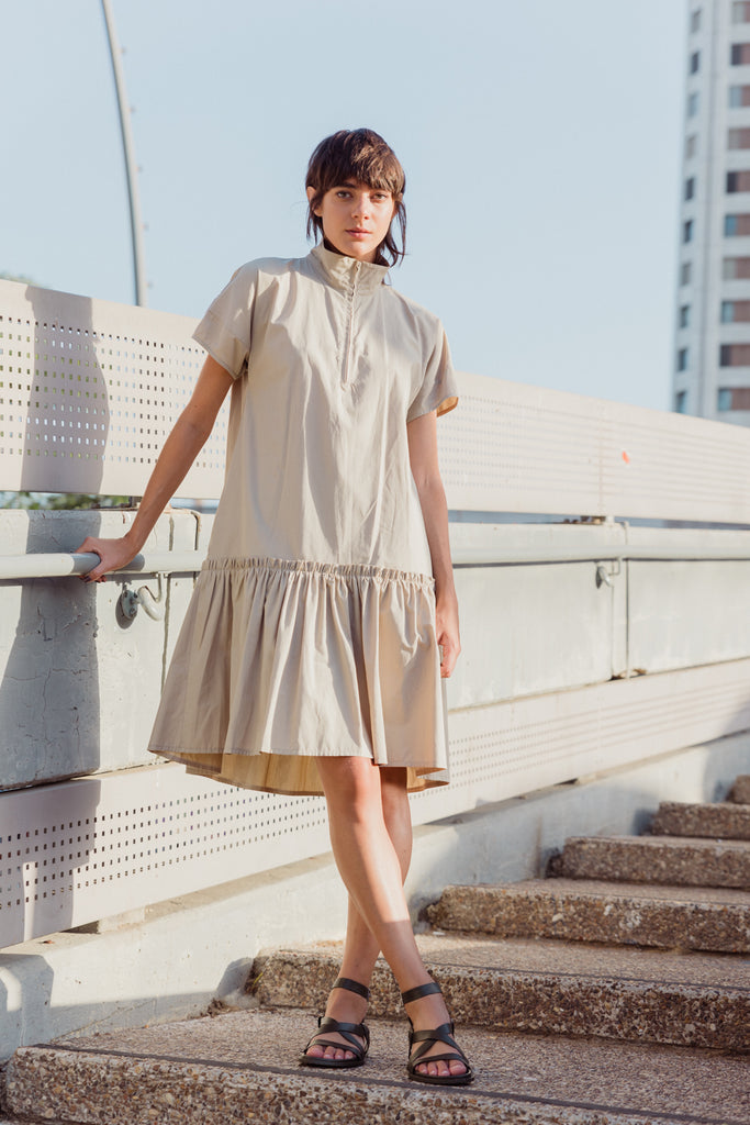Beige peplum dress shop