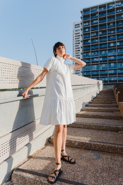 Peplum Dress -white