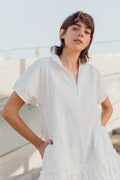 Peplum Dress -white