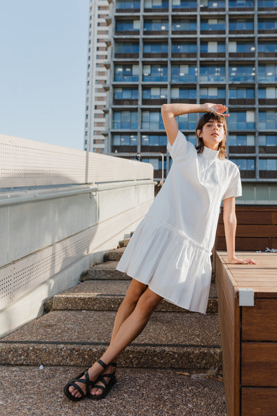 Peplum Dress - Light Blue Jeans