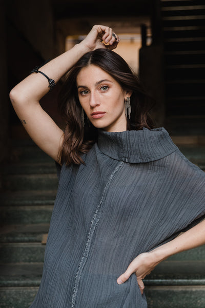 Shrink Gauze Summer Shirt - Dark Grey