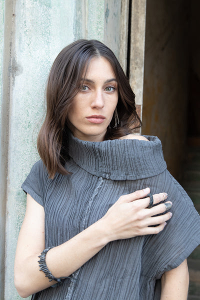 Shrink Gauze Summer Shirt - Dark Grey