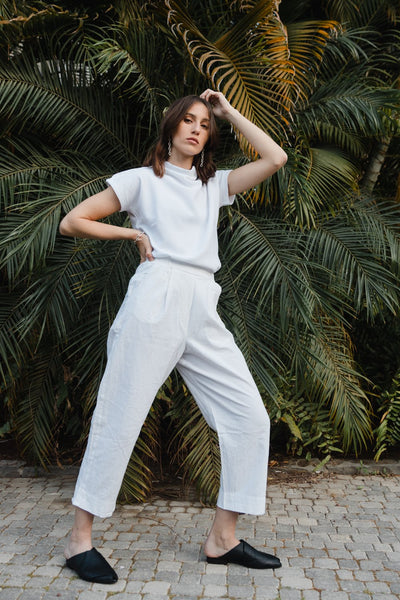 Gula Wide Fit Trousers - White